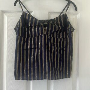 Victoria Secret Top. spaghetti straps size extra large. Navy with Gold designs.